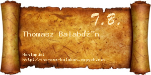 Thomasz Balabán névjegykártya